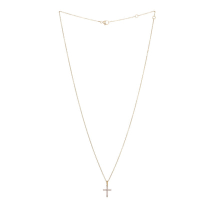 David Yurman 18K Yellow Gold Diamond Cable Collectibles Cross Necklace 2 of 6