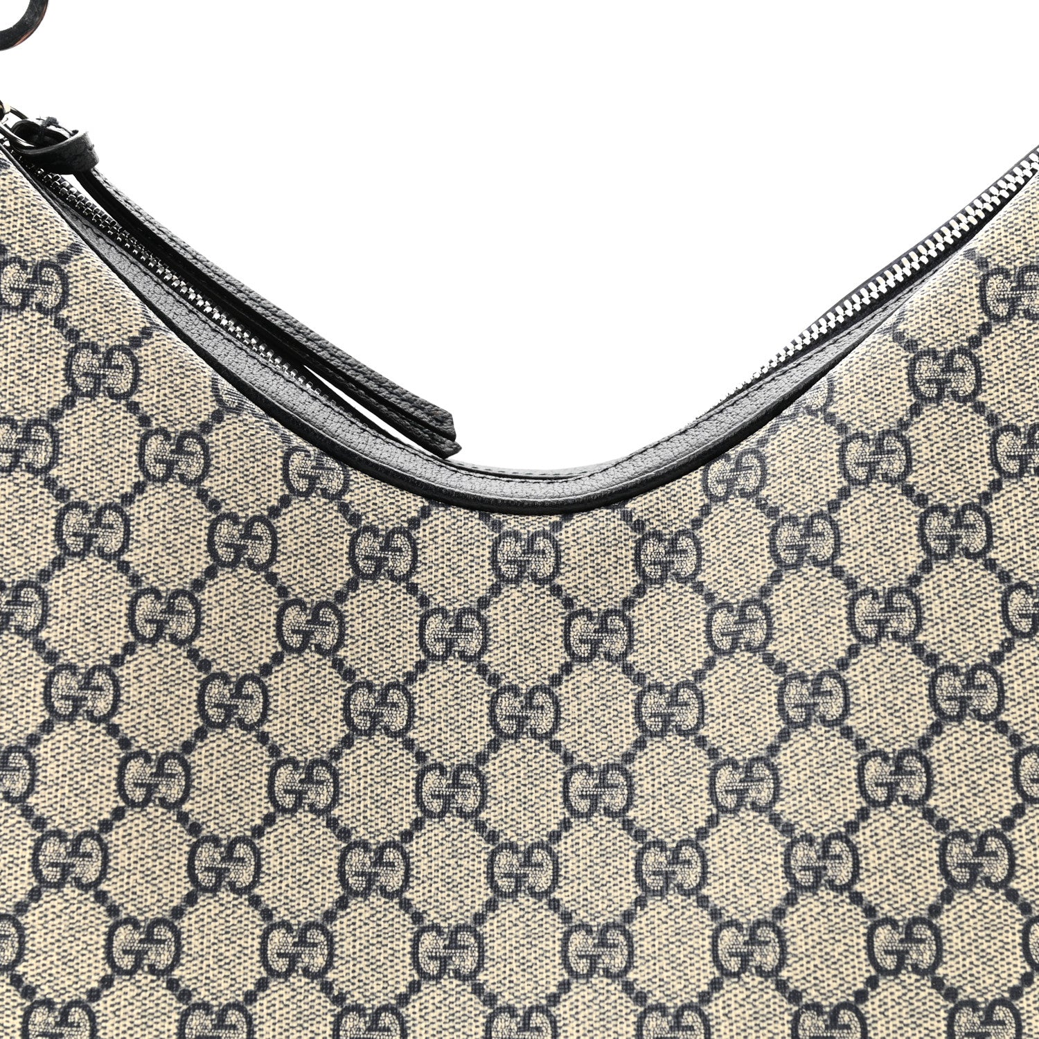 Gucci GG Supreme Monogram Textured Calfskin Web Large Attache Shoulder Bag Beige Blue 8 of 10