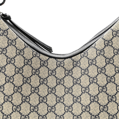 Gucci GG Supreme Monogram Textured Calfskin Web Large Attache Shoulder Bag Beige Blue 8 of 10