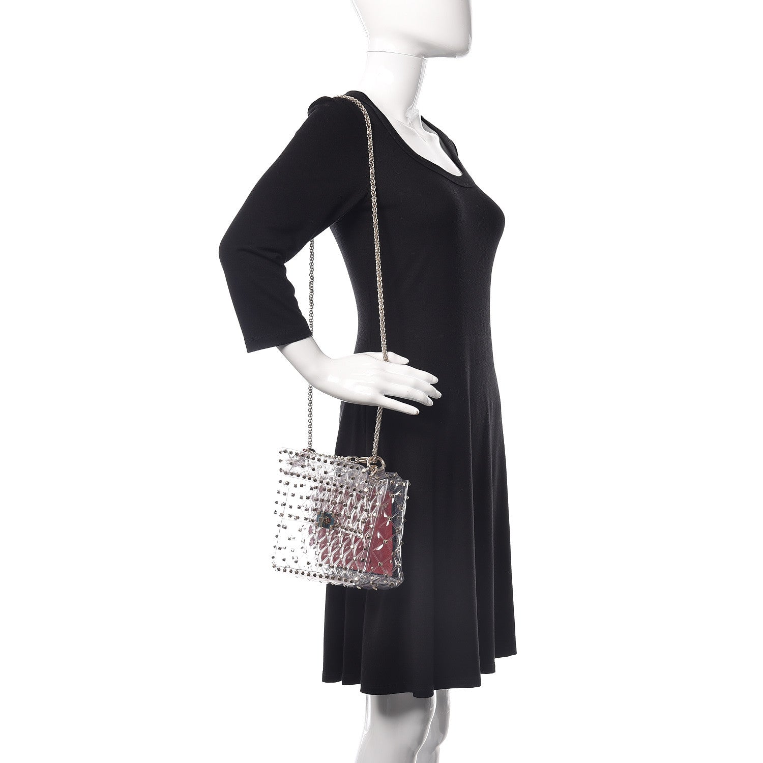 Valentino Garavani PVC Medium Rockstud Spike Shoulder Bag 2 of 8