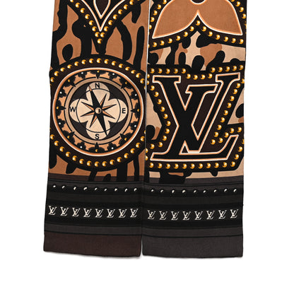 Louis Vuitton Silk Monogram LV World Bandeau Brown 2 of 4