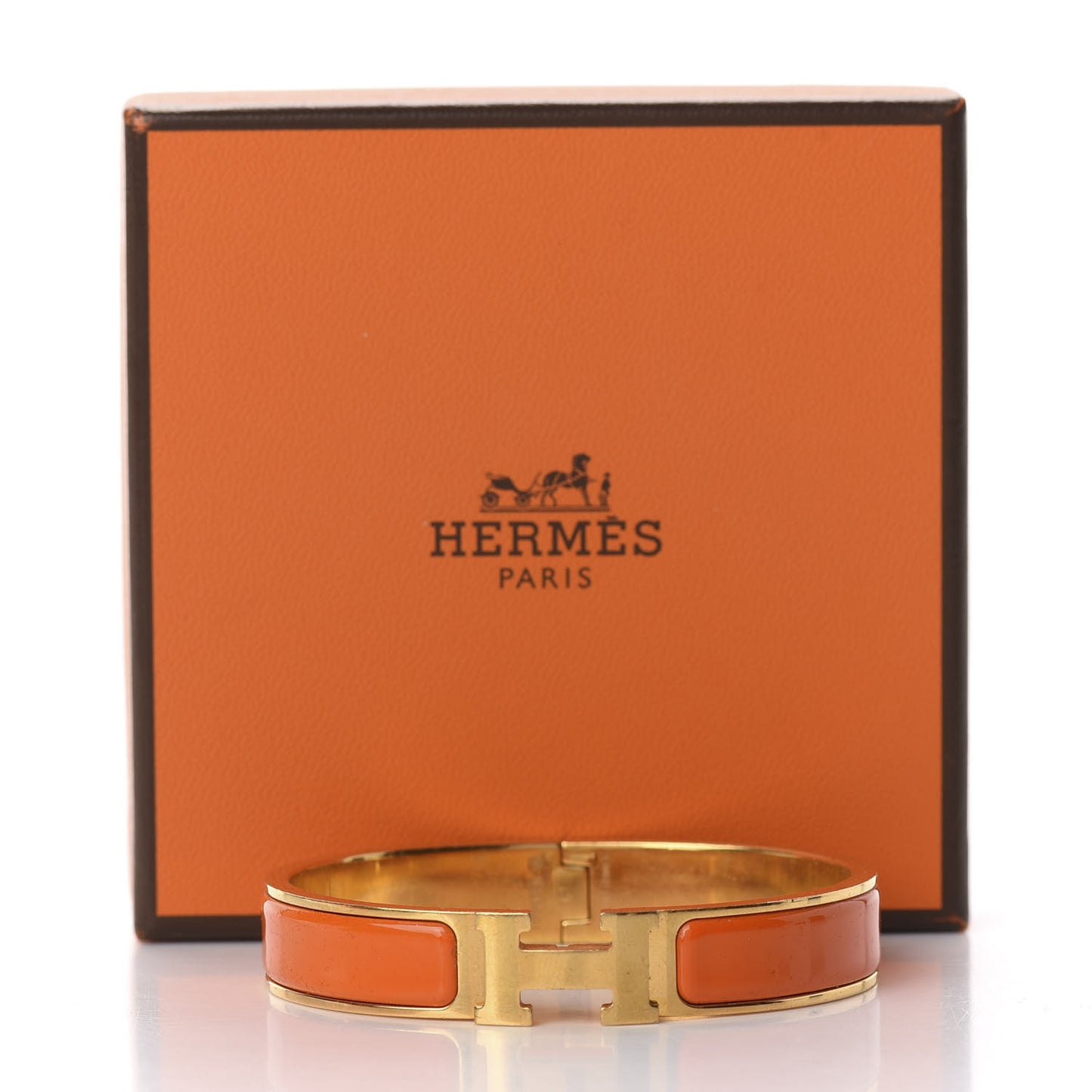 Enamel Narrow Clic Clac H Bracelet PM Orange