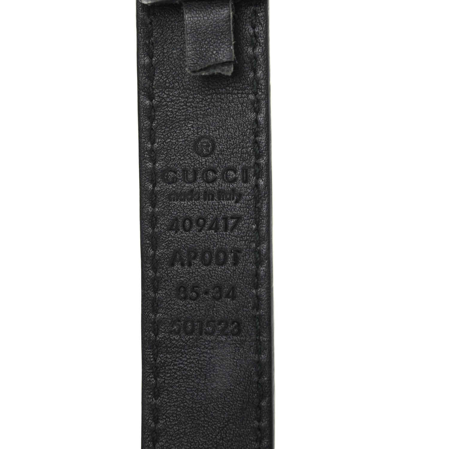 Gucci Calfskin Double G 20mm Belt 85 34 Black 3 of 5