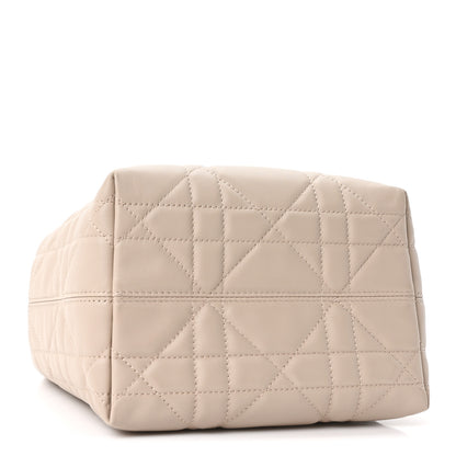 Christian Dior Calfskin Macrocannage Small Toujours Vertical Tote Powder Beige 3 of 10