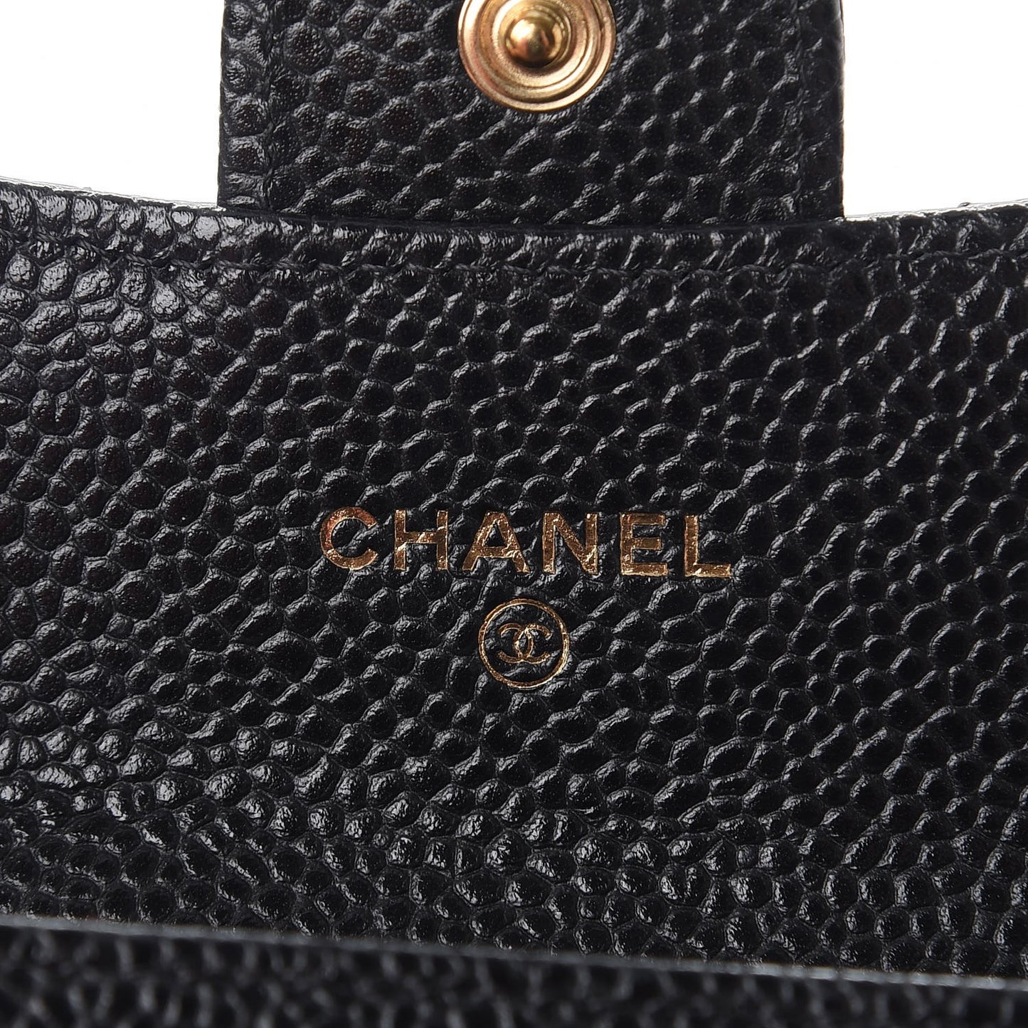 Caviar Quilted Flap Card Holder Black