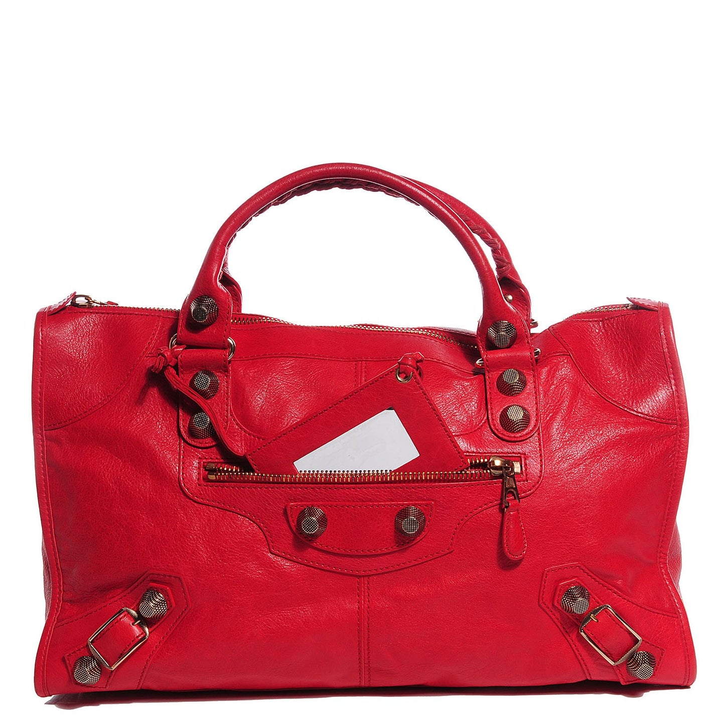 Agneau Giant 21 Rose Gold Hardware Work Coquelicot