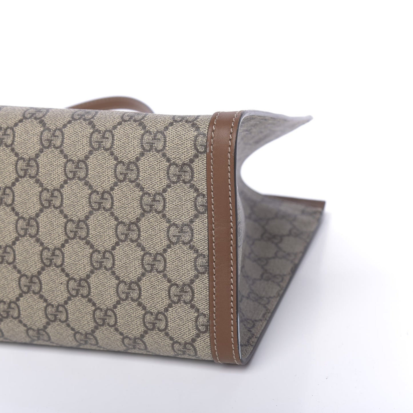 GG Supreme Monogram Medium Padlock Tote Beige Cuir