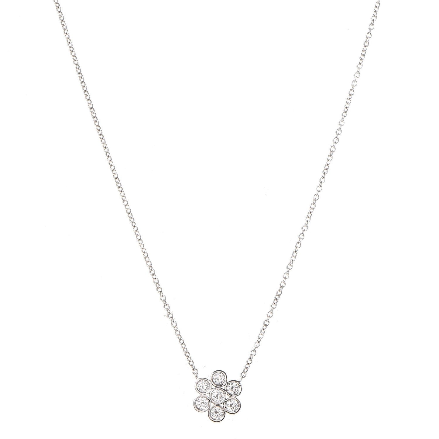 Platinum Diamond Flower Necklace