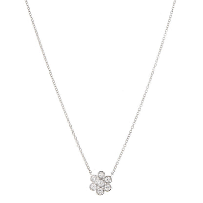 Tiffany Platinum Diamond Flower Necklace 1 of 6