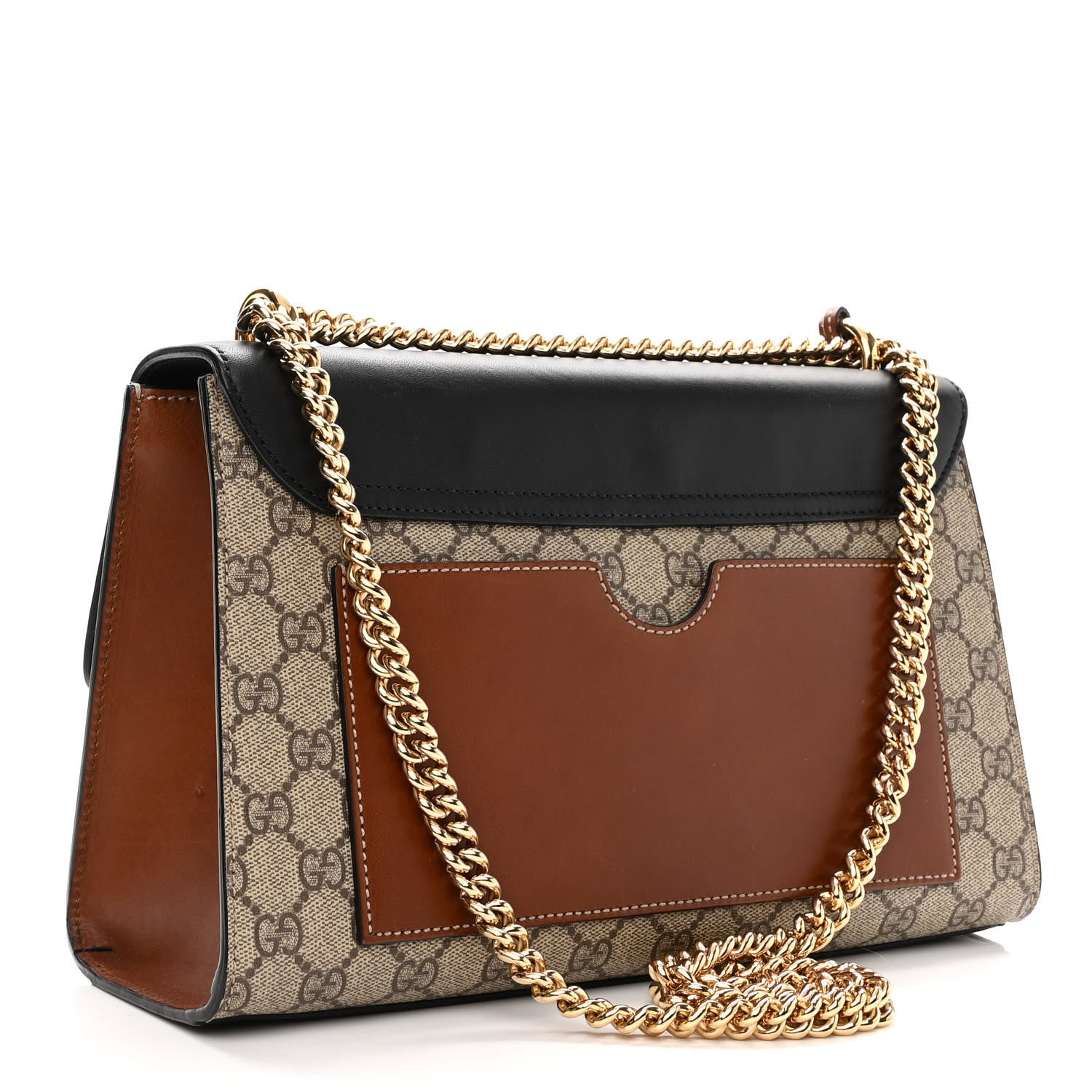 Gucci GG Supreme Monogram Calfskin Medium Padlock Shoulder Bag Beige Black Cuir 3 of 11