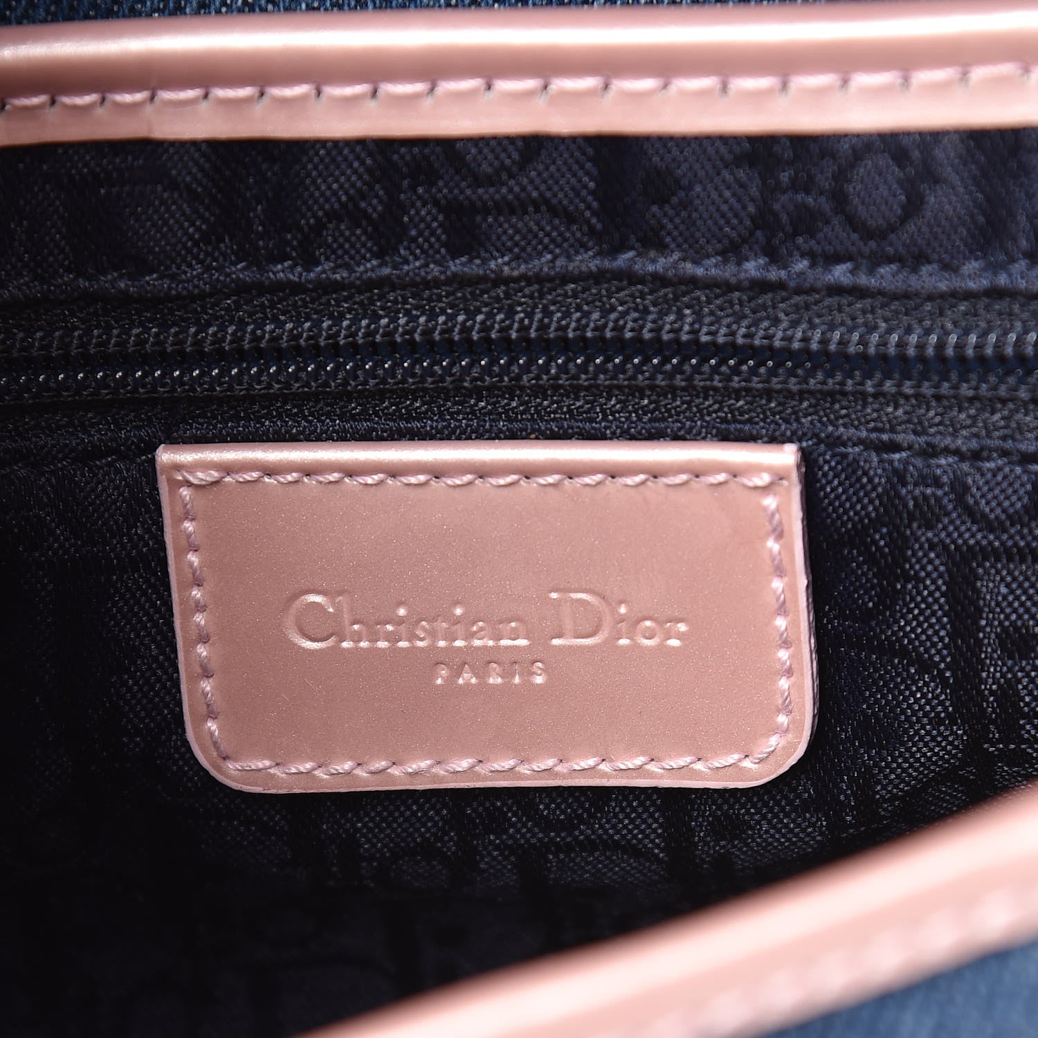 Christian Dior Patent Denim Jeans Saddle Bag Blue Pink 6 of 10