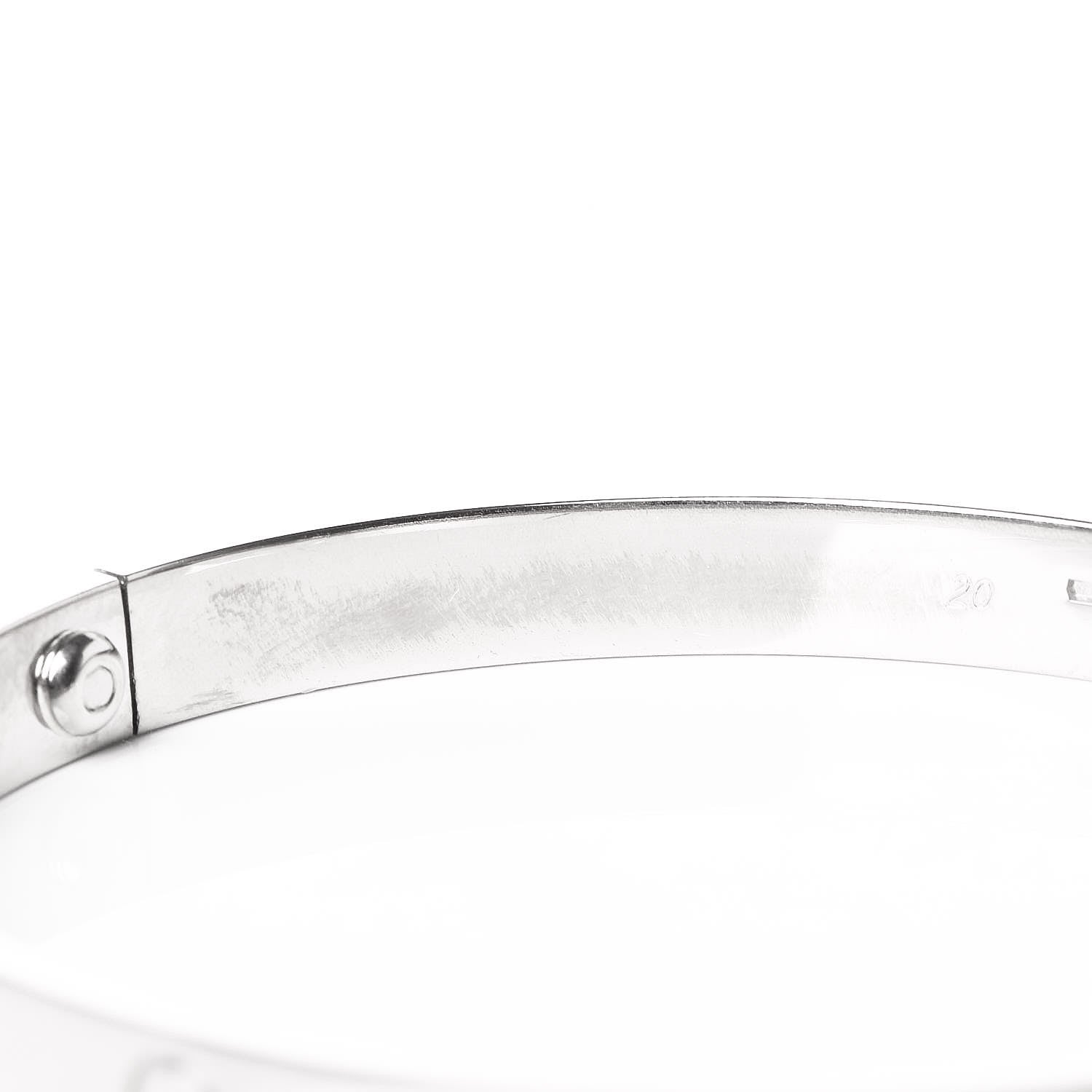 Cartier 18K White Gold LOVE Bracelet 20 6 of 9