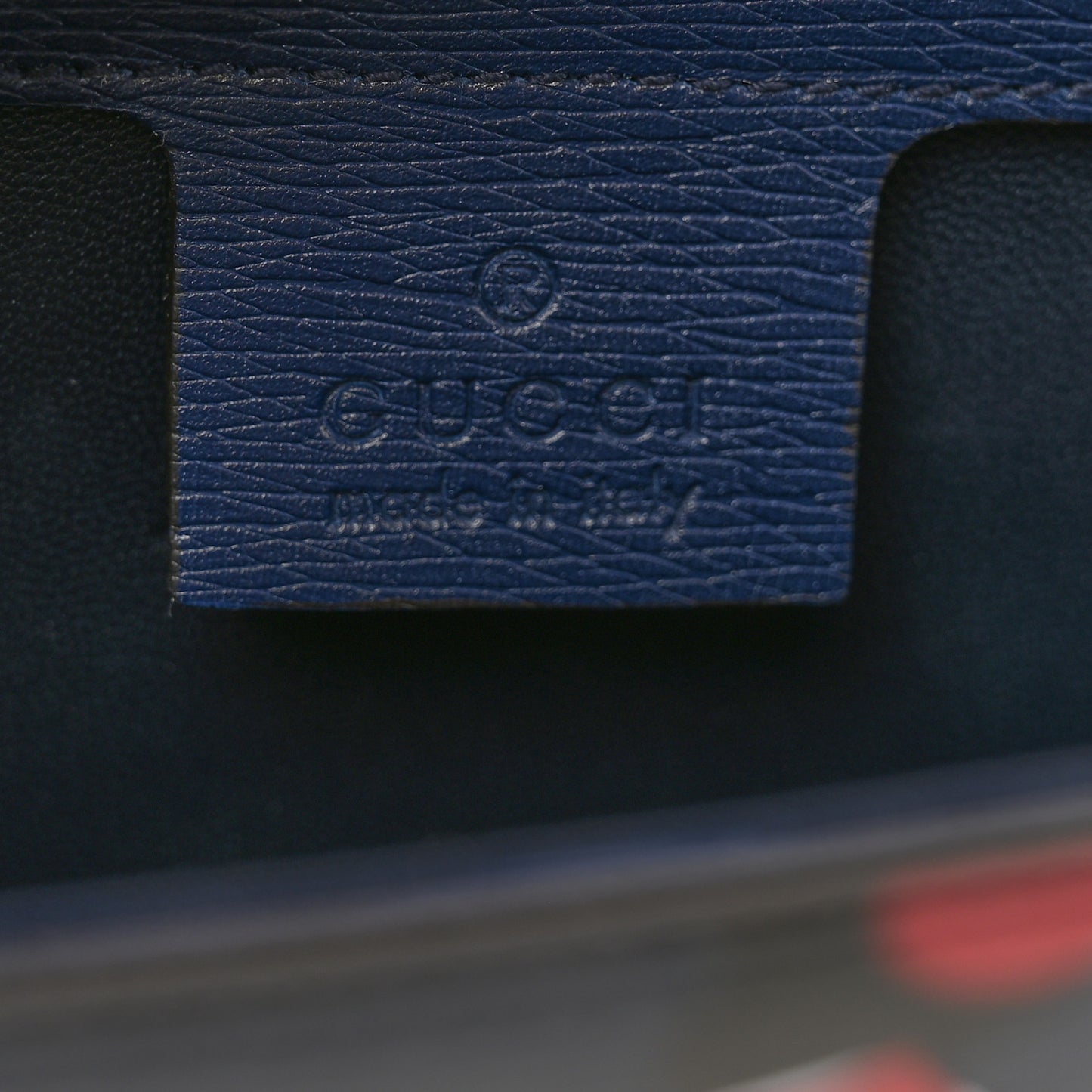 Textured Calfskin Heartbeat Print Clutch Blue
