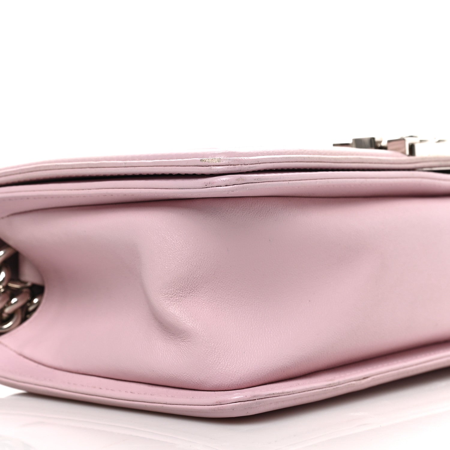 Chanel Lambskin Iridescent PVC Medium Boy Flap Light Pink Silver 8 of 11