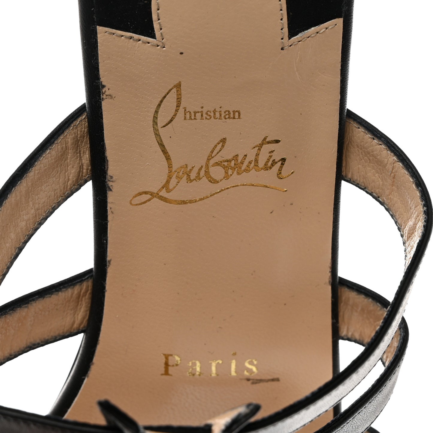 Calfskin Neronna Cage Flat Sandals 38 Black