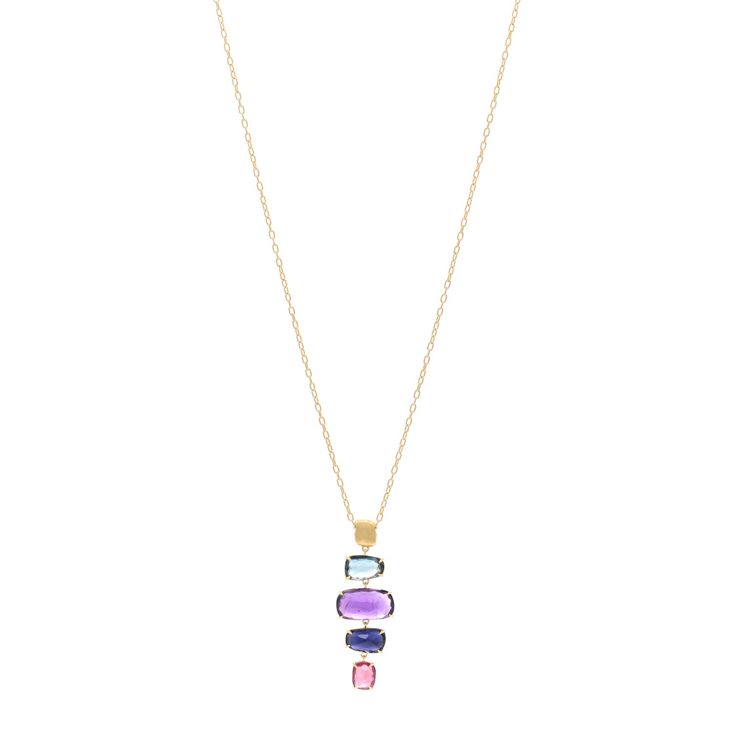Marco Bicego 18K Yellow Gold Multi Gemstone Murano Pendant Necklace 1 of 5