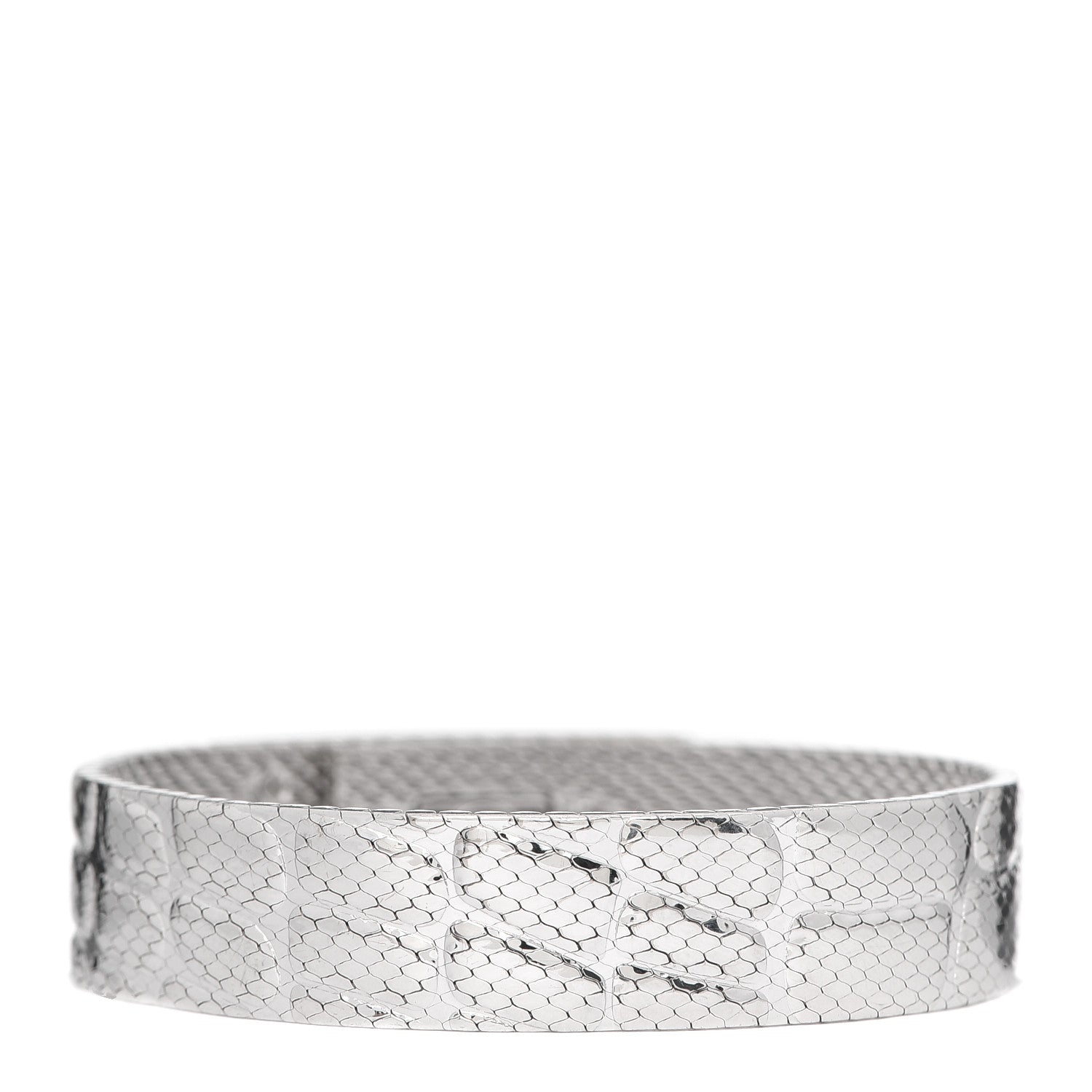 Hermes 18K White Gold Diamond MM Kelly Milanese Bracelet SH 3 of 4