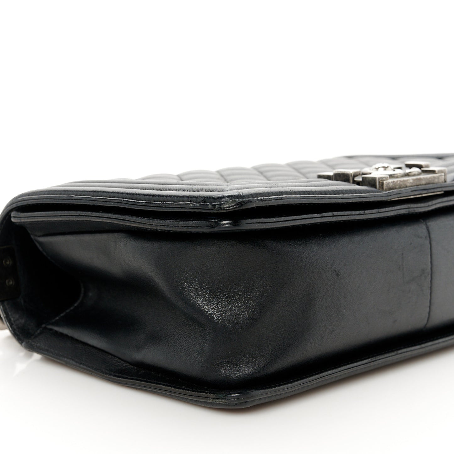 Lambskin Quilted Medium Boy Flap Black
