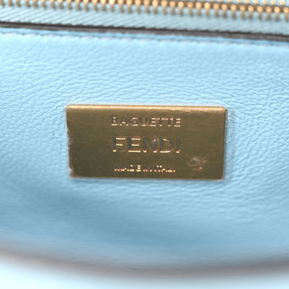 Fendi Nappa Small FF Embossed Midi Chain Baguette Azzurro Baby 6 of 9