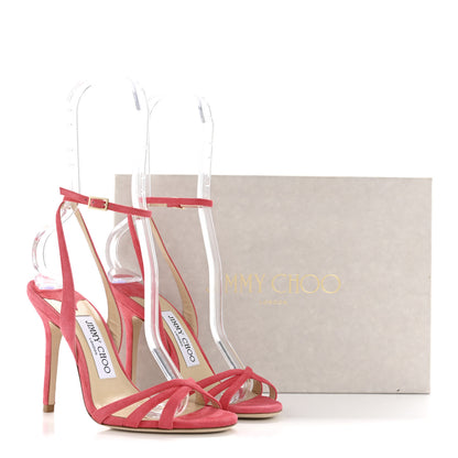 Jimmy Choo Suede Dielle 100 Mule Pumps 35 Coral 10 of 10