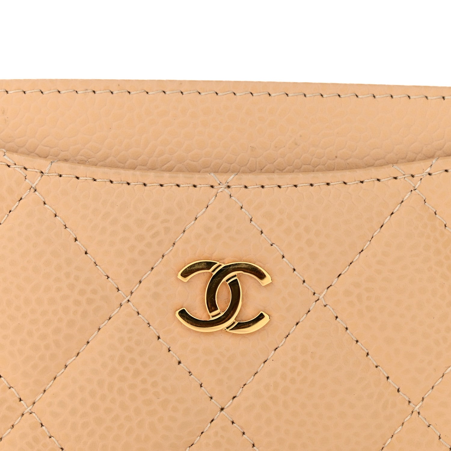 Chanel Caviar Quilted Card Holder Beige 10 of 11