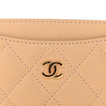 Chanel Caviar Quilted Card Holder Beige 10 of 11