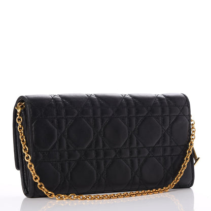 Christian Dior Lambskin Cannage Lady Dior Rendezvous Wallet On Chain Black 3 of 7