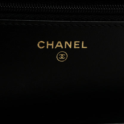 Chanel Tweed Sequin Quilted Wallet On Chain WOC Black White 6 of 10