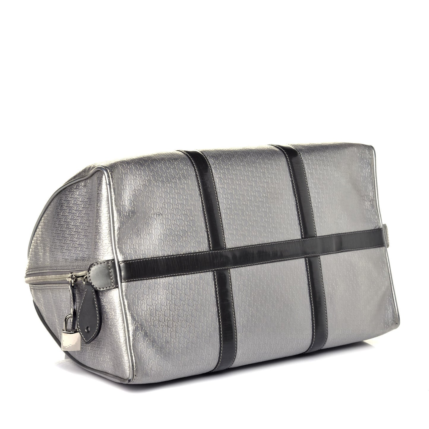 Metallic Patent Calfskin Embossed Bowler Silver