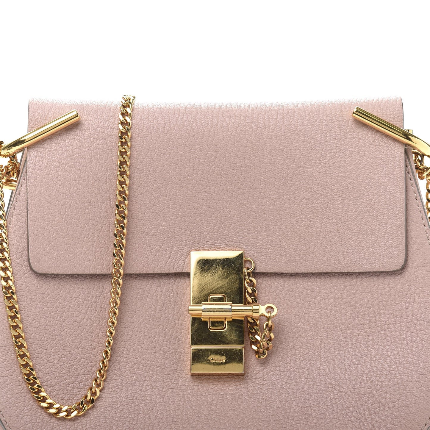 Grained Lambskin Drew Shoulder Bag Cement Pink