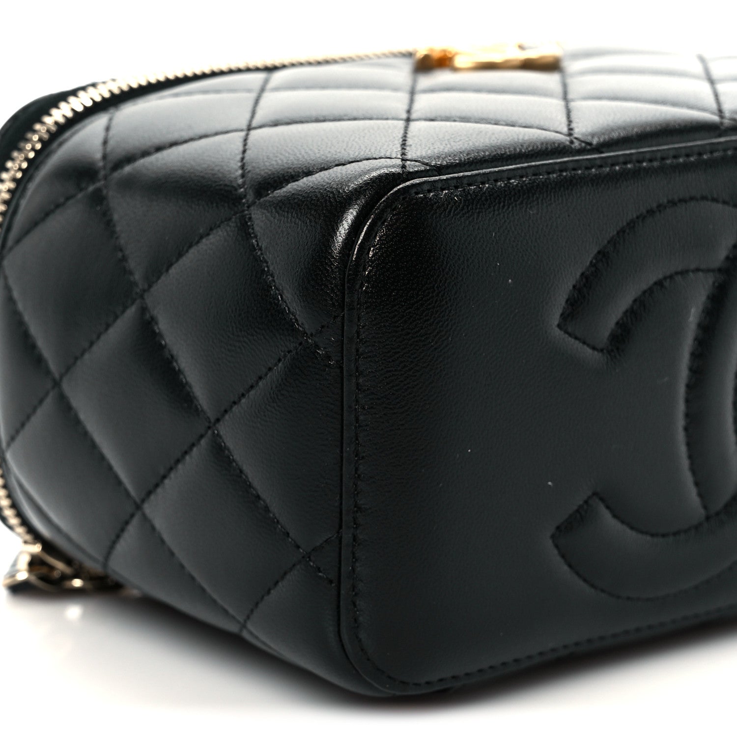Chanel Lambskin Quilted Sweetheart Vanity Case Black 9 of 11