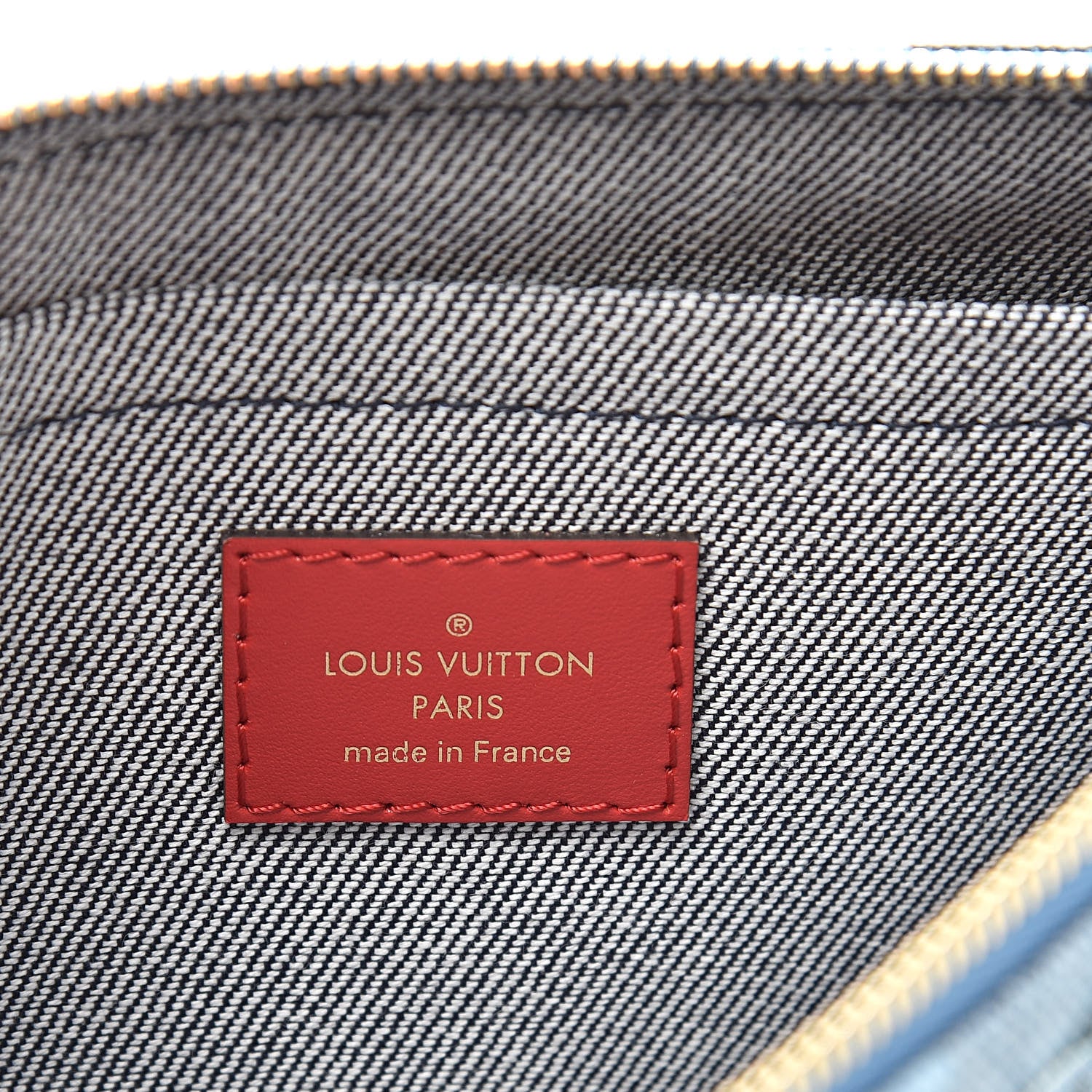 Louis Vuitton Denim Damier Monogram Patchwork Neverfull MM Pochette Blue Rouge 6 of 7
