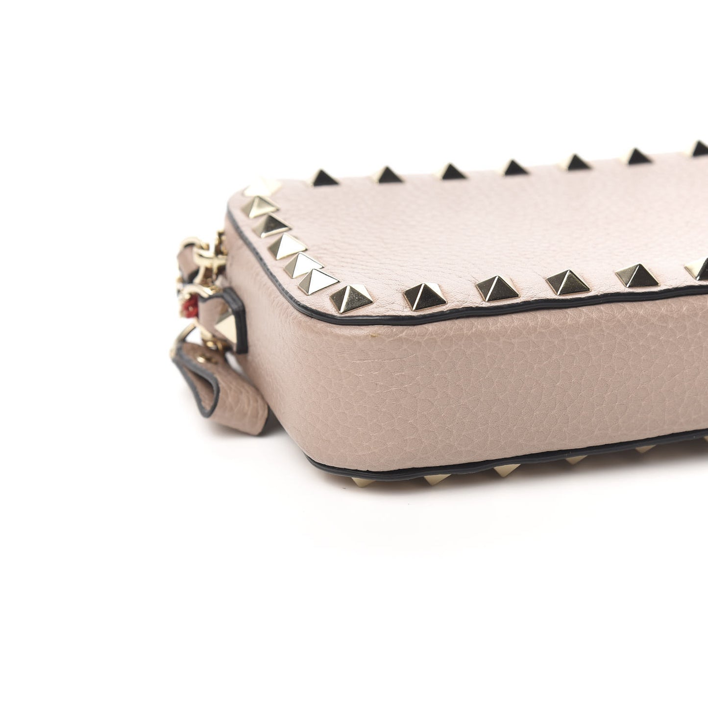 Calfskin Rockstud Small Chain Shoulder Bag Poudre