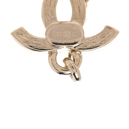 Chanel Metal Crystal CC Chain Cuff Earrings Gold 4 of 5