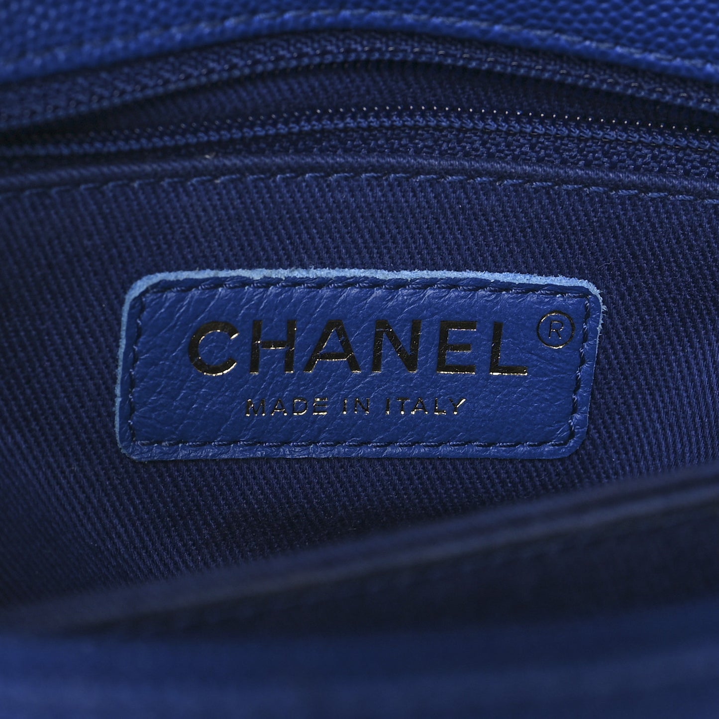 Caviar Chevron Quilted Mini Coco Handle Flap Blue