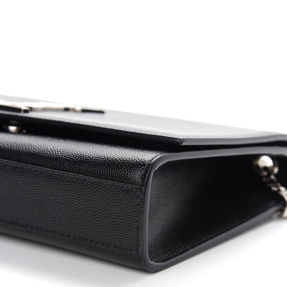 Saint Laurent Grain De Poudre Medium Classic Monogram Kate Satchel Black 7 of 7