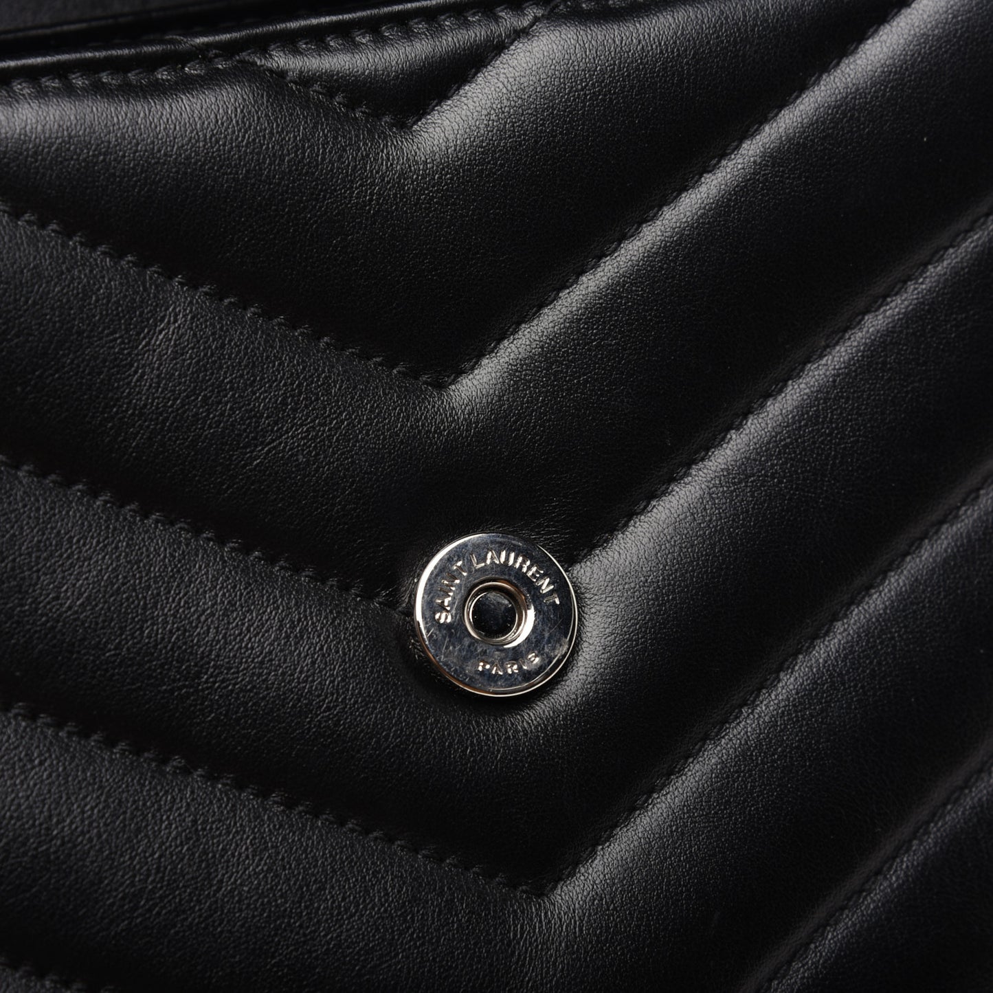 Calfskin Y Quilted Monogram Small Loulou Chain Satchel Black