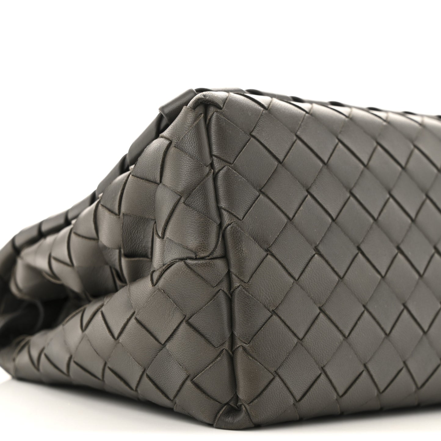 Nappa Intrecciato Crossbody Messenger Flap Light Grey