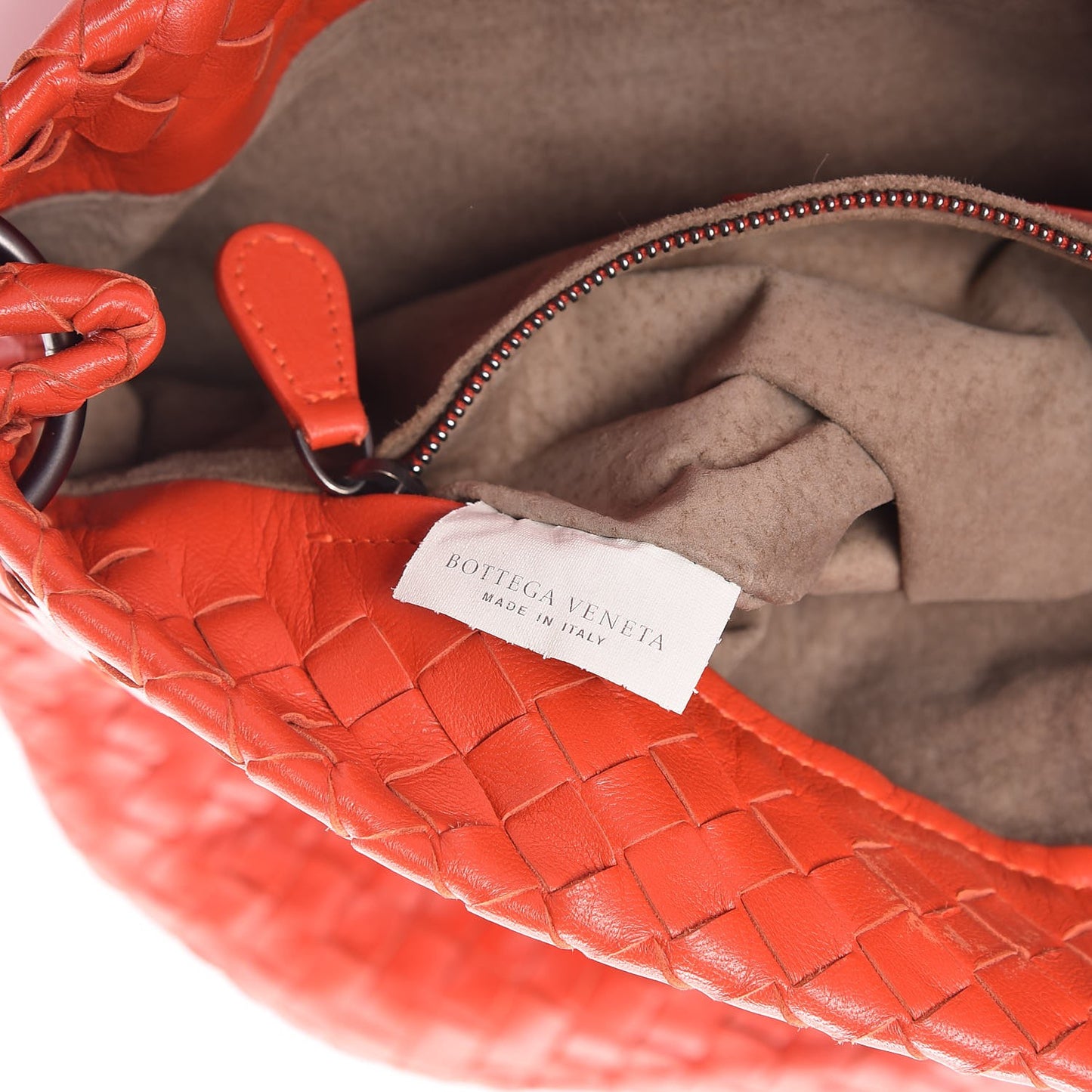 Nappa Intrecciato Hobo Corniola