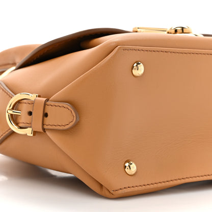 Salvatore Ferragamo Calfskin Small Fiamma Bag Brown 9 of 9