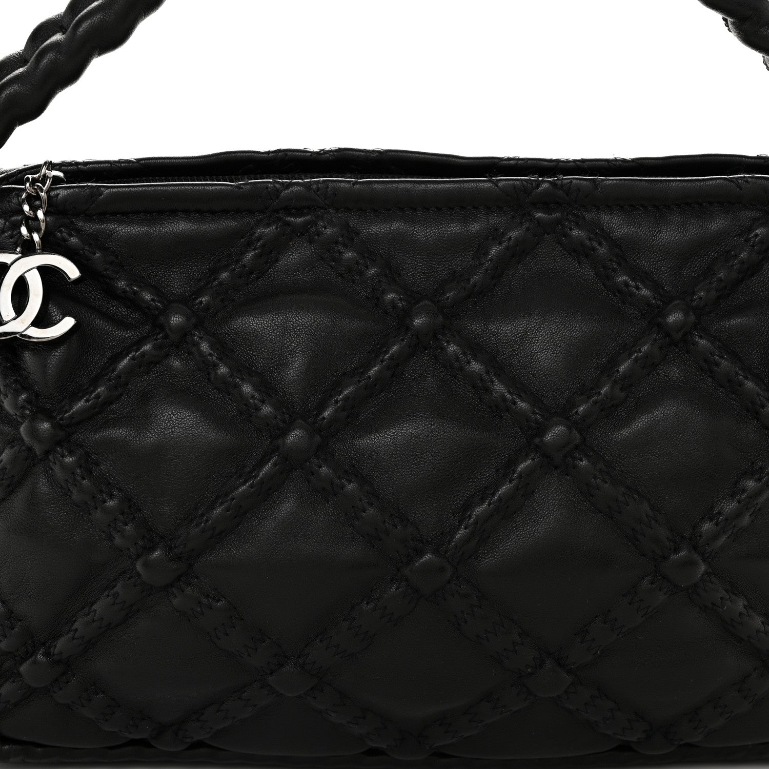 Chanel Lambskin Quilted Small Hidden Chain Shoulder Bag Black 8 of 11
