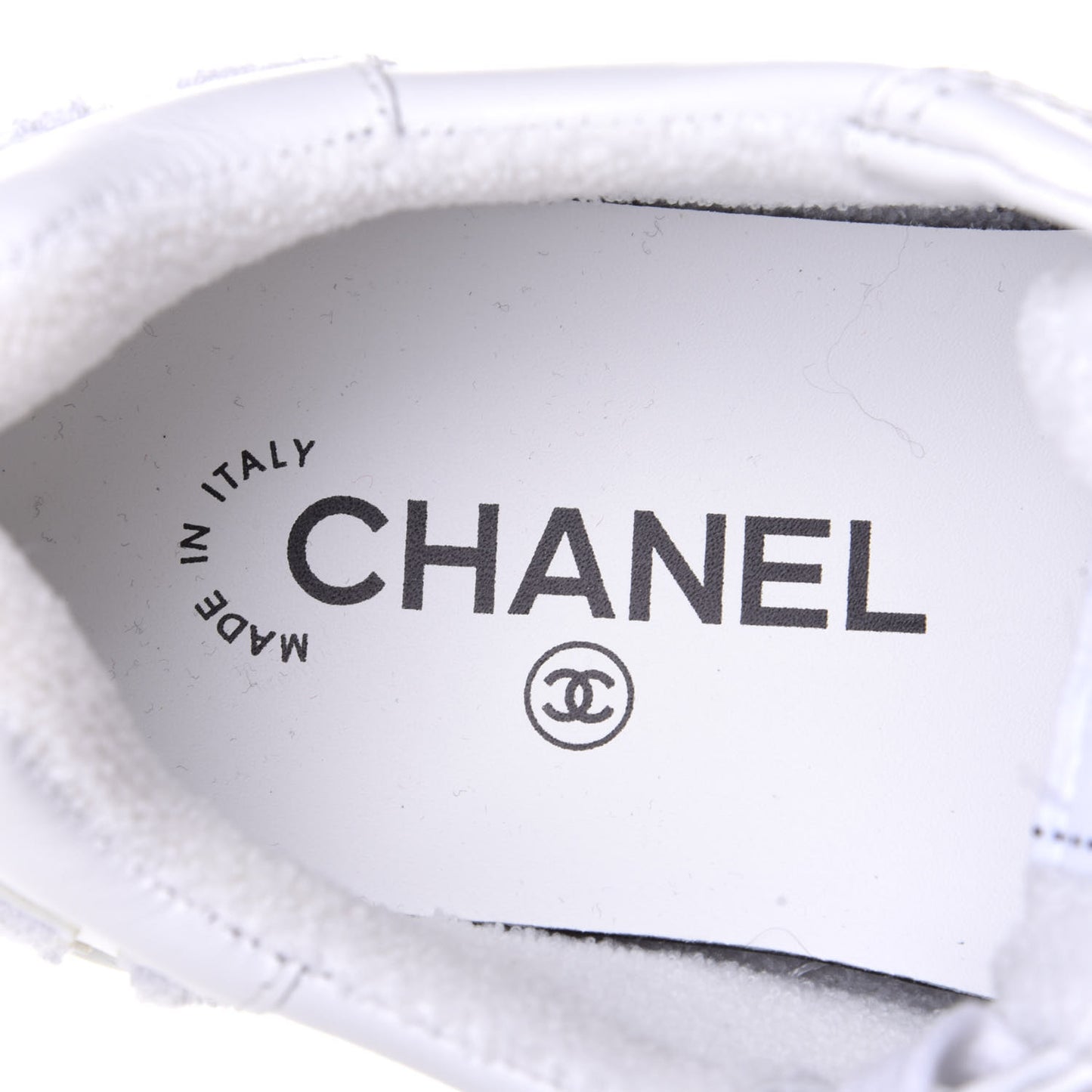 Calfskin Womens Logo Sneakers 38 White
