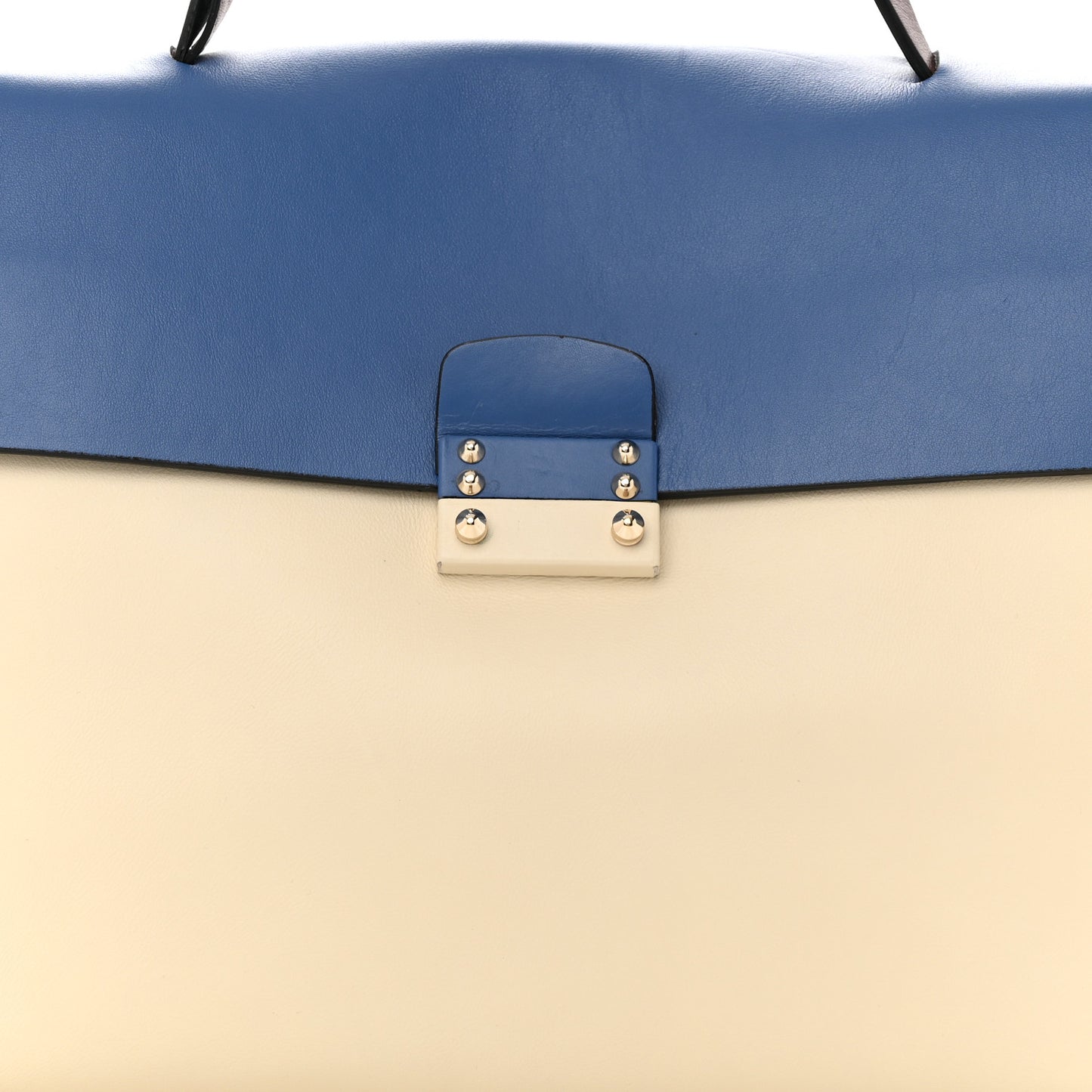 Calfskin Colorblock Mime Single Handle Bag Ruby Marine