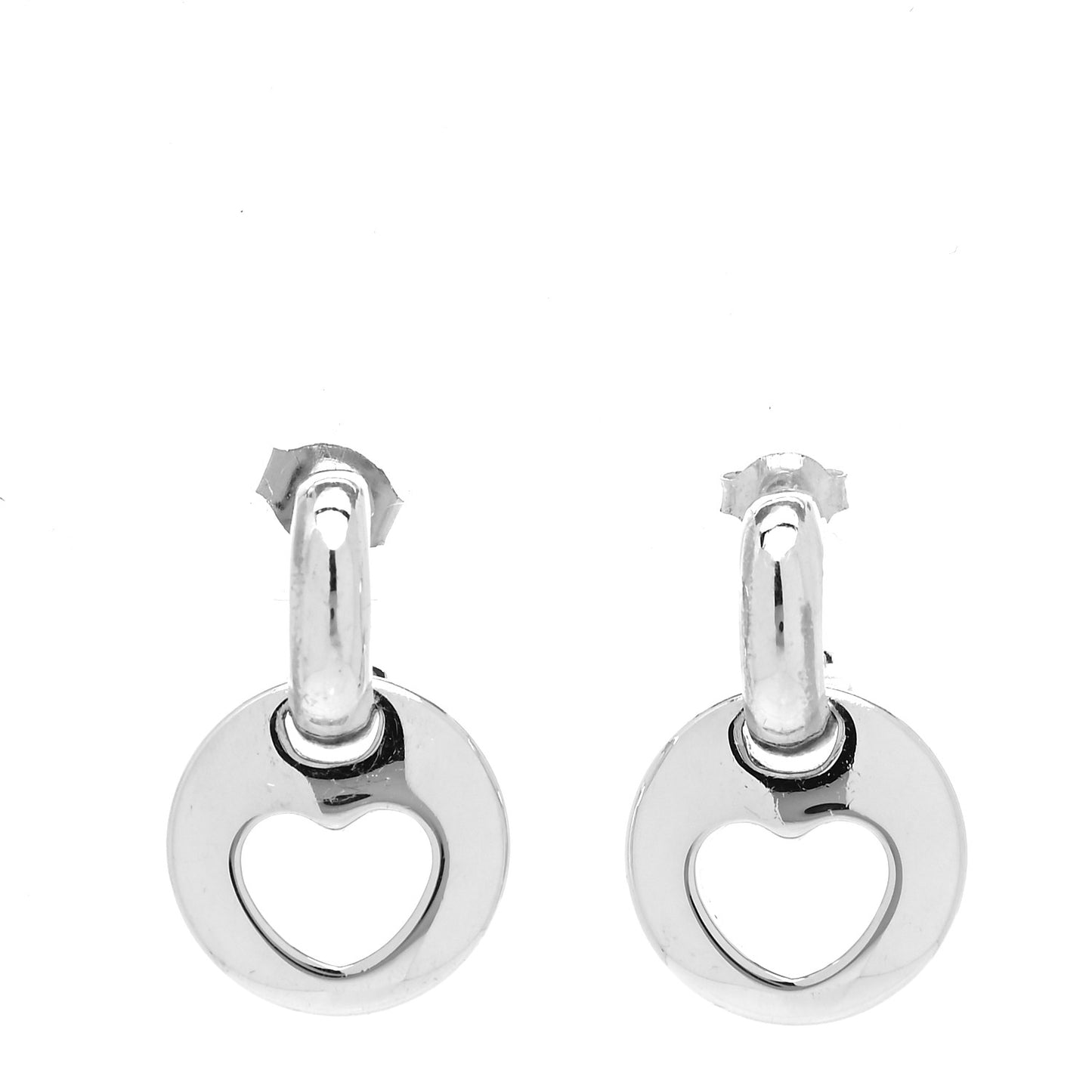 Sterling Silver Heart Stencil Earrings