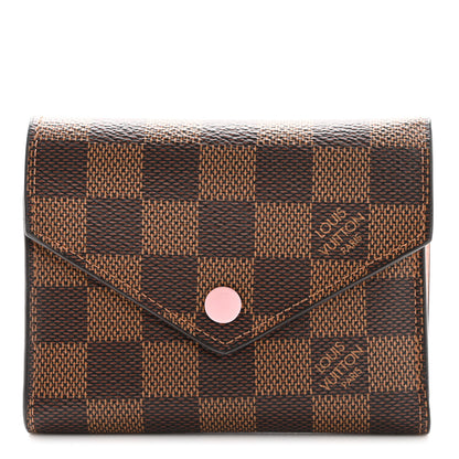 Louis Vuitton Damier Ebene Victorine Wallet Rose Ballerine 1 of 7