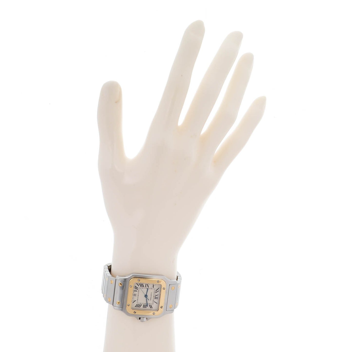 Stainless Steel 18K Yellow Gold 29mm Santos De Galbee Quartz Watch