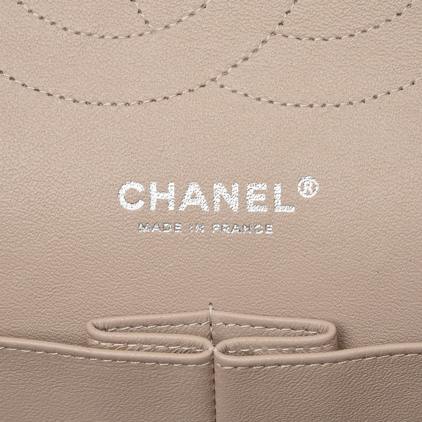 Lambskin Quilted Jumbo Double Flap Ivory