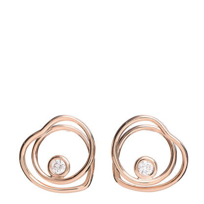 Hermes 18K Rose Gold Diamond TPM Vertige Coeur Earrings 1 of 4