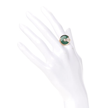 Cartier 18K Pink Gold Diamond Malachite Amulette de Cartier Ring 58 8.25 2 of 5