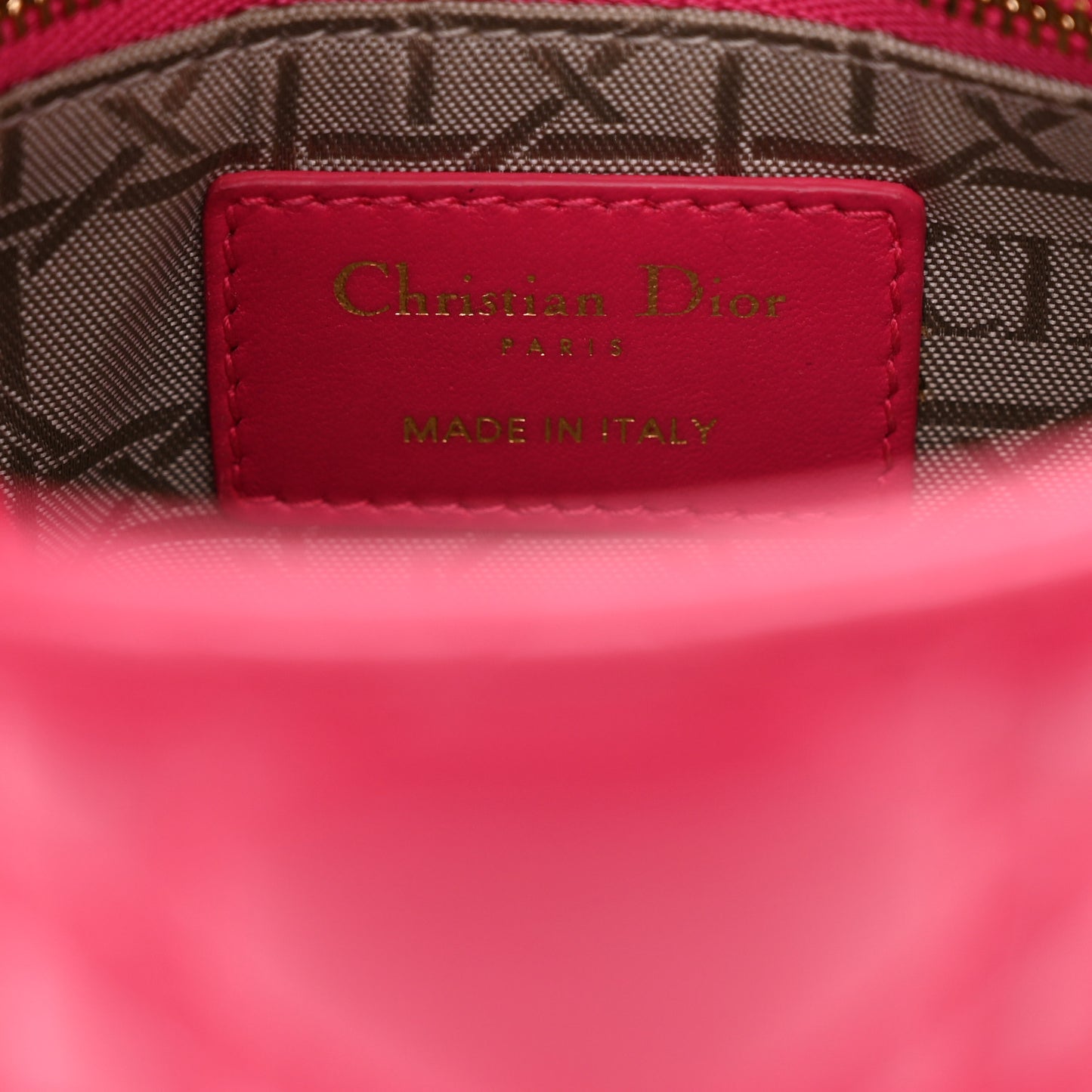 Lambskin Cannage Mini Lady Dior Fuchsia